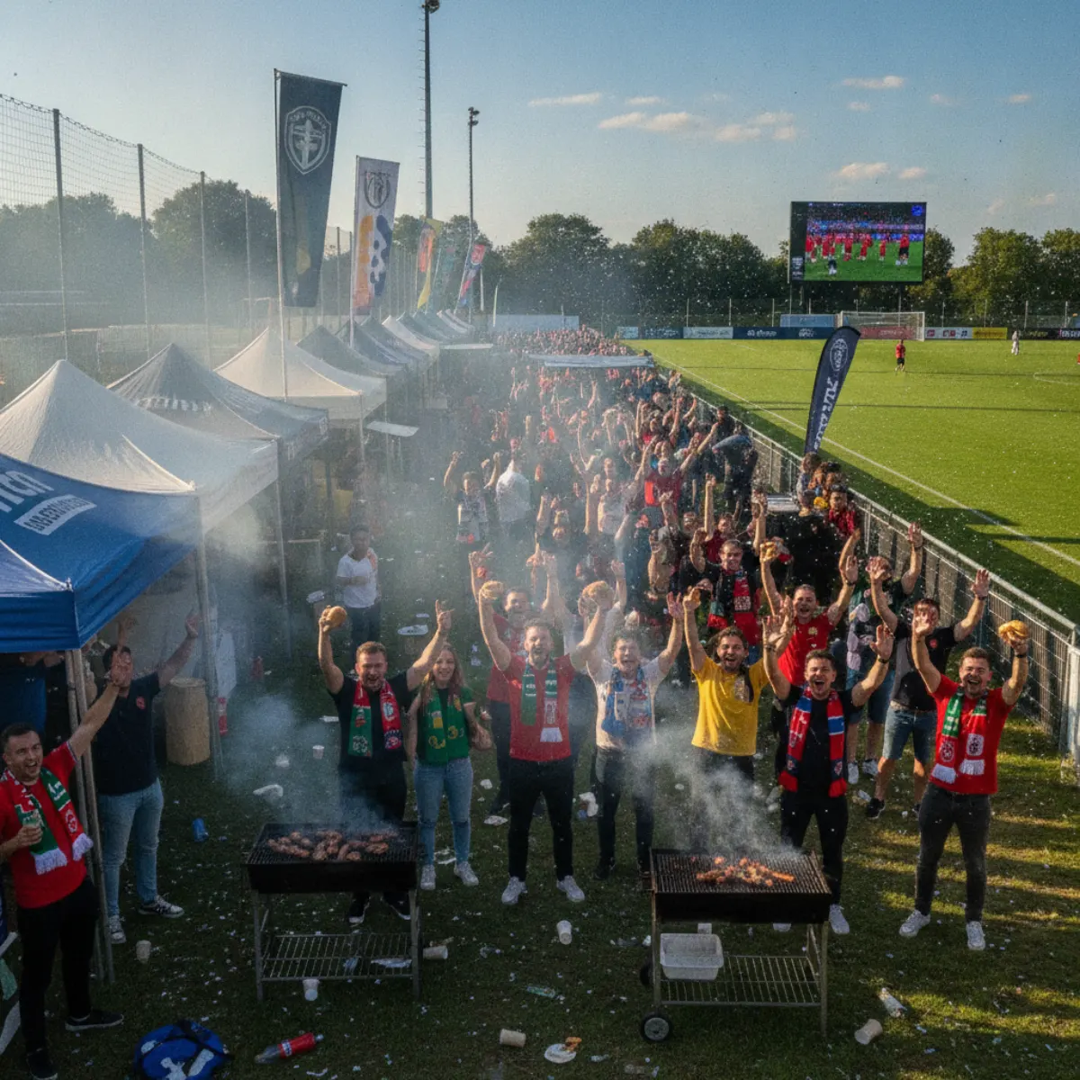 Tournament fan zone with food and drinks
